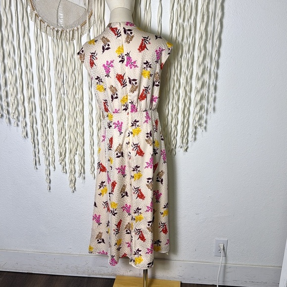 Ann Taylor NWT Ivory Floral Print Silky Mini Dress Size 2 - Picture 14 of 15